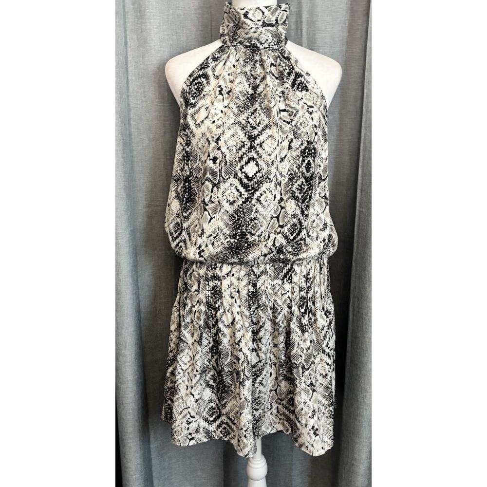 NWT Gypsy and Gold Katwalk Y2K Mock High Neck Snake Print Dress Size Small